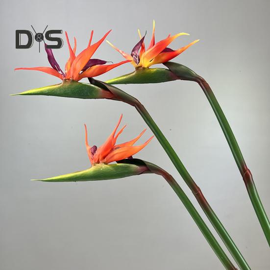 Artificial Flower Lifelike Bird of Paradise Realistic Non Fading And Low Maintenance Home Decoration