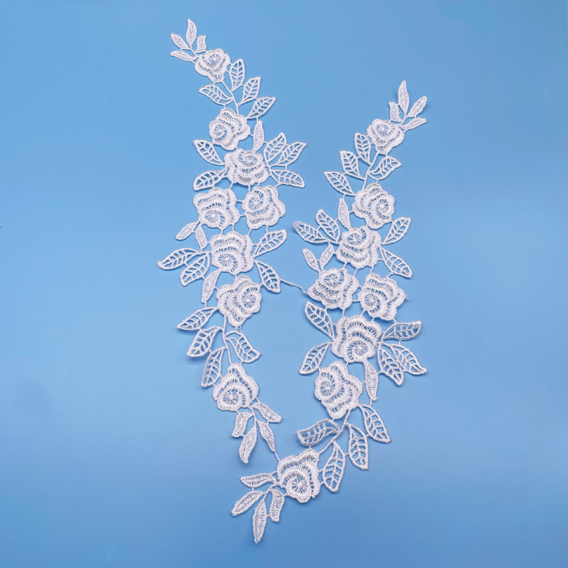 

White Water-Soluble Flower Cloth Sticker Fashion Flower Accessories Wedding Dress Children S Clothing Toys Accessories Accessories Lace Decal 28*6CM