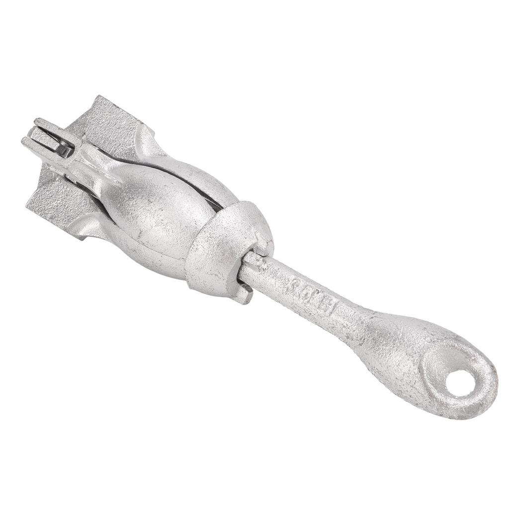 Faltbarer Kajakanker 1,5 kg Silber-Look Hochkohlenstoffstahlanker Korrosionsschutz Vier Krallen Verbreiterung Kajakanker für Yacht