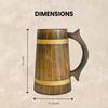 Wooden Beer Mug, Mango Wood with Sheesham Finish, Barrel Style, Lightweight & Durable, for Craft Beer, Home Bar, Café, Party, Gift