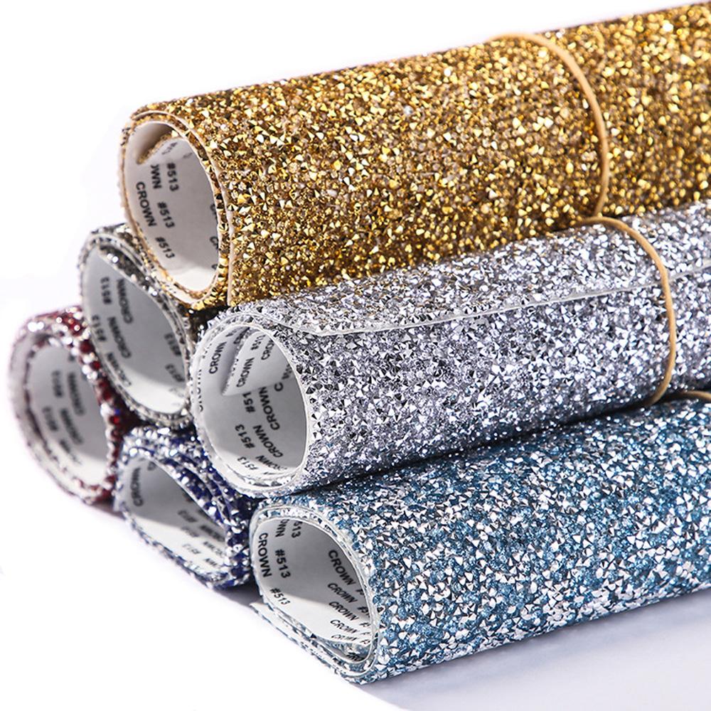 Fashion Sewing Wedding DIY Glitter Strass Band Crystal Mesh Trim Resin Applique Rhinestones Sticker