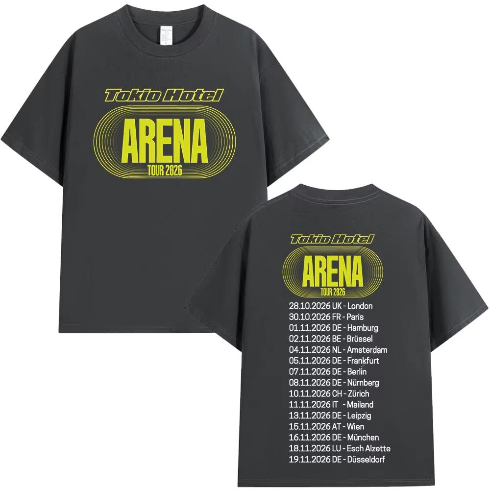 Rock Band Tokio Hotel Arena Tour 2026 T-shirts Men Women Fashion Vintage Short Sleeve T-shirt Y2k Short Sleeves Classic