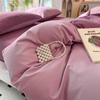 BULUNO Ins Washed Solid Color 4-Piece Bedding Set