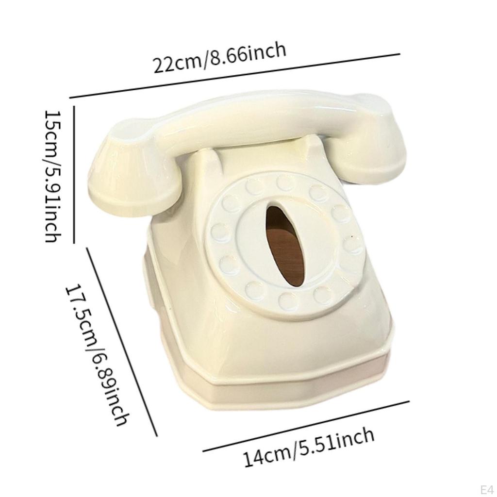 Portafazzoletti in Ceramica a Forma di Telefono Dispenser Portaoggetti per Soggiorno