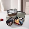 Multi-Compartment Leopard Print Toiletry Bag, Clear Top Design, Durable Travel Storage Pouch for Cosmetics & Electronics