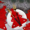 1pc/5pcs Christmas Cutlery Bag Felt Kitchen Tableware Knife Fork Holder Storage Bag Christmas Decorations For Home Accessory