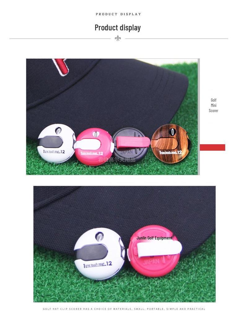 Golf Score Zähler Hut- & Handschuhclip - Ein-Knopf-Reset Turnier Schlagwerkzeug