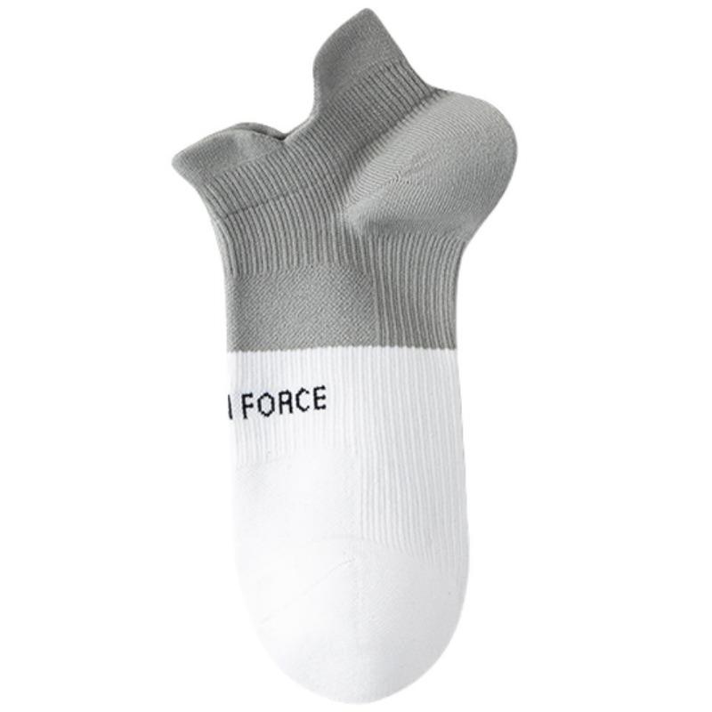 

Летние тонкие женские носки для спорта, бега и фитнеса, противоскользящие, с не сползающей пяткой, влагоотводящие и дезодорирующие, летние женские носки-следки 1 pair белый/серый