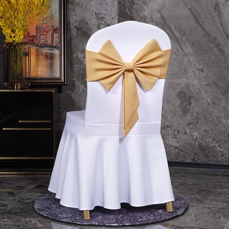 10PCS Thicken Spandex Chair Cover Band Ribbons Chair Tie Backs for Party Banquet Decor Wedding Decoration Knot Chair Bow Sashes