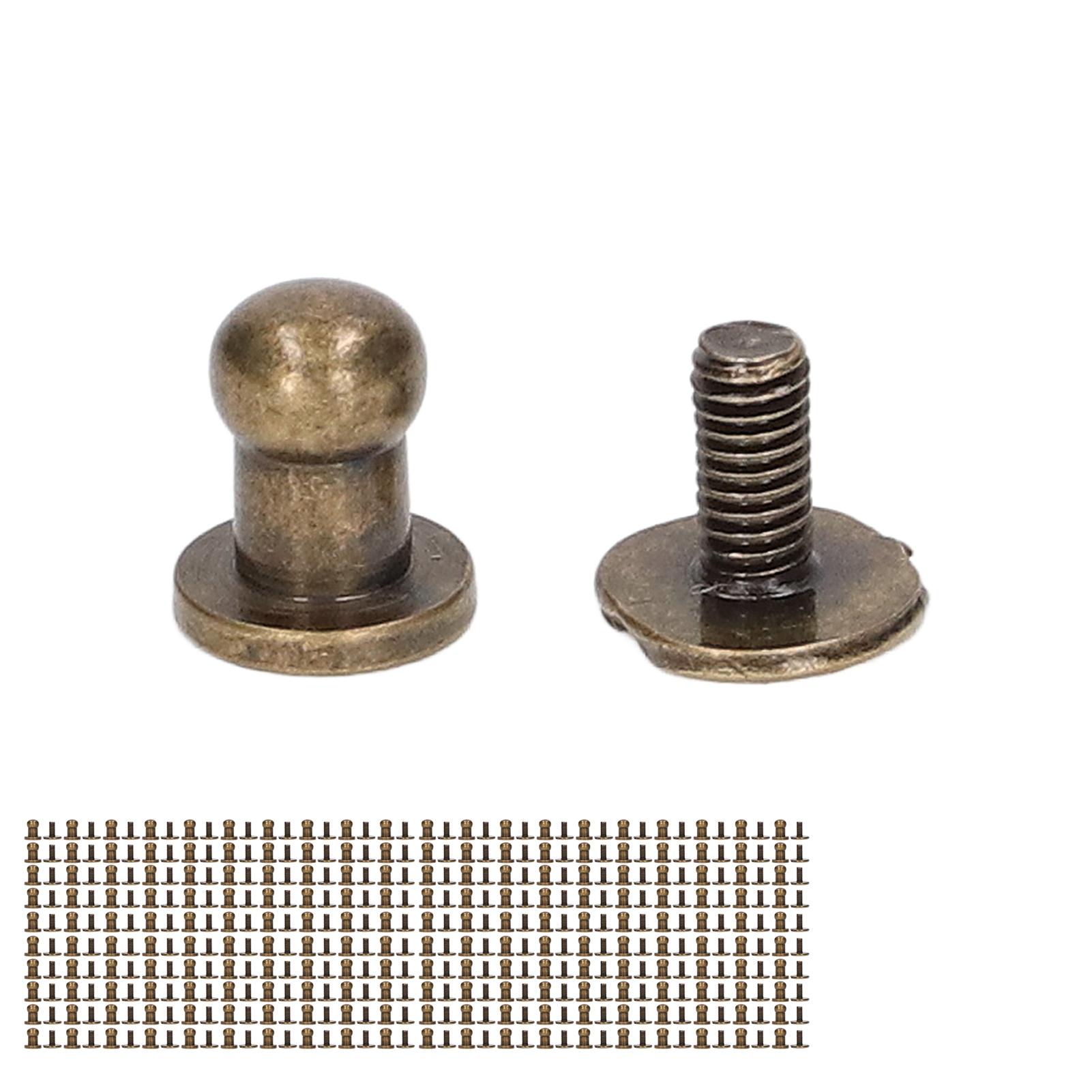 200 комплектов заклепок Chicago Screws с круглой головкой 7x5 мм, сделай сам, ручная работа, чистая медь, заклепки с круглой головкой, кожа античная латунь