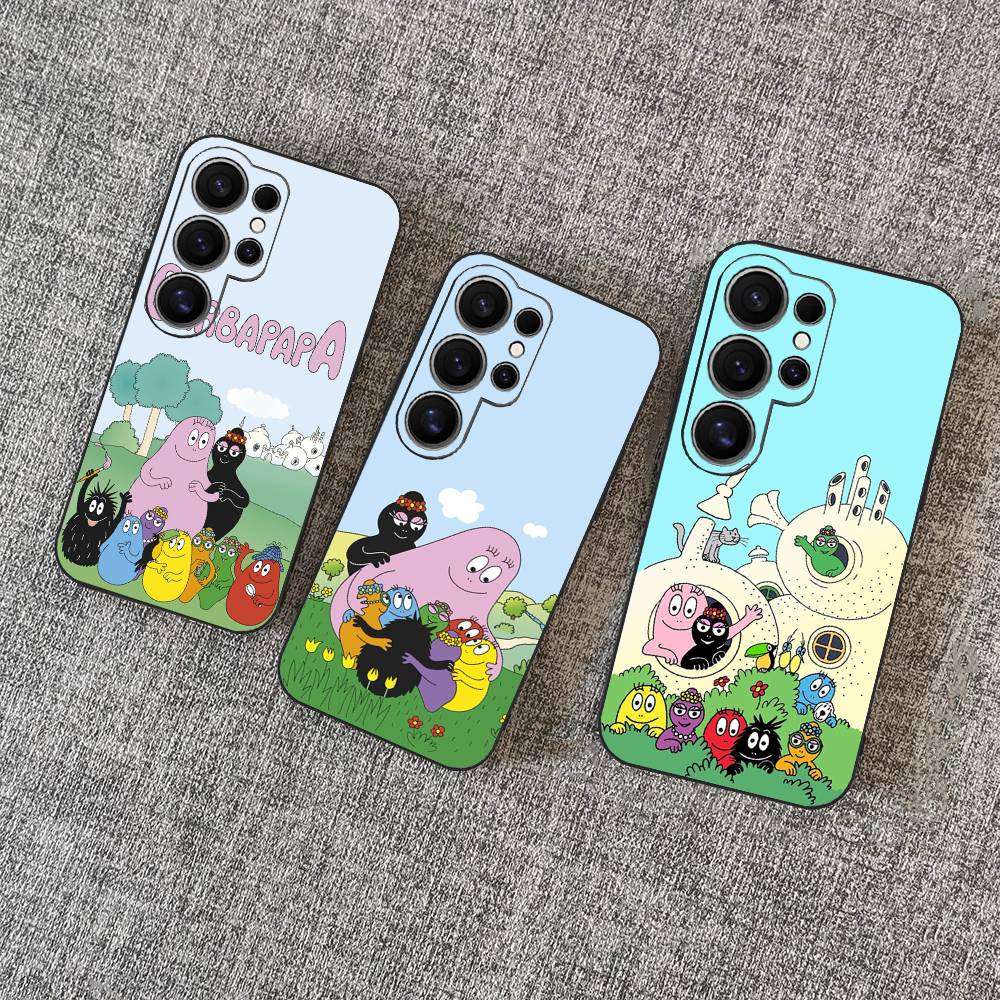 Cute Cartoon Barbapapa Phone Case For Samsung S 24 Fe 25 Ultra Plus 20 Lite 21 30 22 23 24 22 Ultra 5G Fundas
