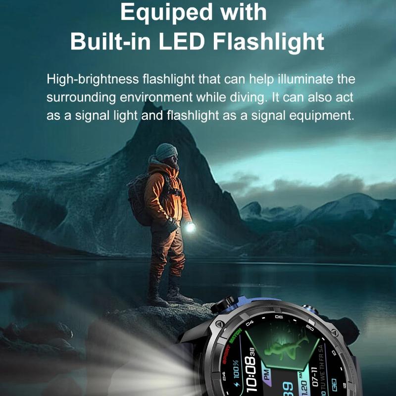 New Military Grade Men Offline GPS Map Smart Watch 4GB Memory 1000mAh Battery 10ATM Waterproof Bluetooth Call Outdoor Sports Fashion Smartwatch