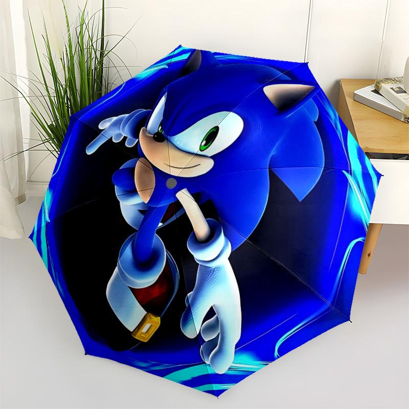 

1pc Sonic the Hedgehog Umbrella Portable Home Essential Umbrella Folding Umbrella Durable Iron Frame yy251128100