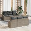VidaXL 7-piece Garden Sofa Set with Grey Cushions In Poly Rattan 3346609