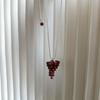 Silver Grapes Pendant Necklace Jewelry Pearl Grape Sweater Chain Grape Cluster Necklace  Summer