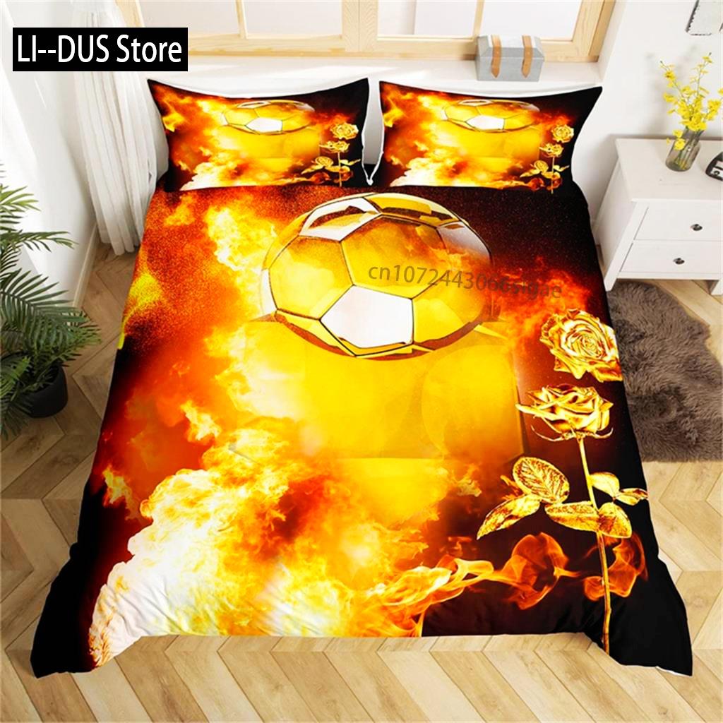 Comforter Boys Or Girl 3D Football Comforter Ball Sport Theme Bedding Set Single Twin For Kids Teens Gift Bedroom