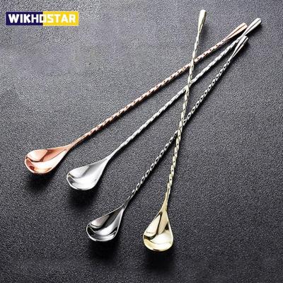 Långt handtag Cocktail Omrörare Bartender Mixing Stick Sked Rostfritt stål Barman Kit Tillbehör Whiskey Shaker Bar Kök