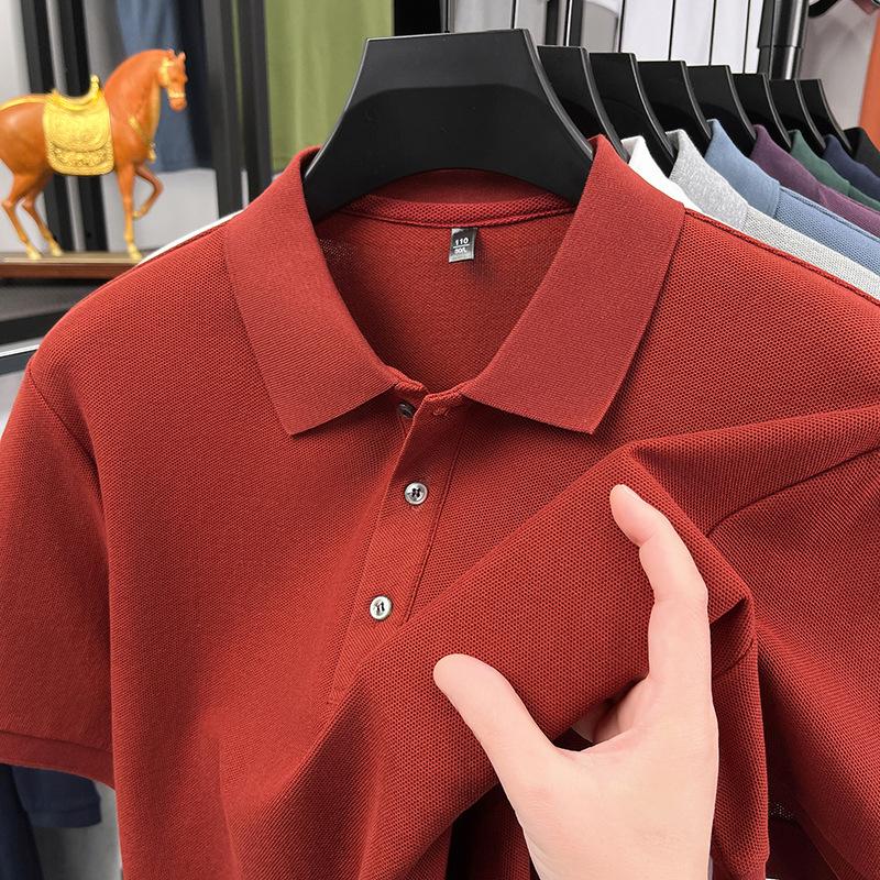 Short Sleeve Polo Shirt Men's Summer Business Casual Fashion Versatile Lapel Collar Loose Fit T-Shirt