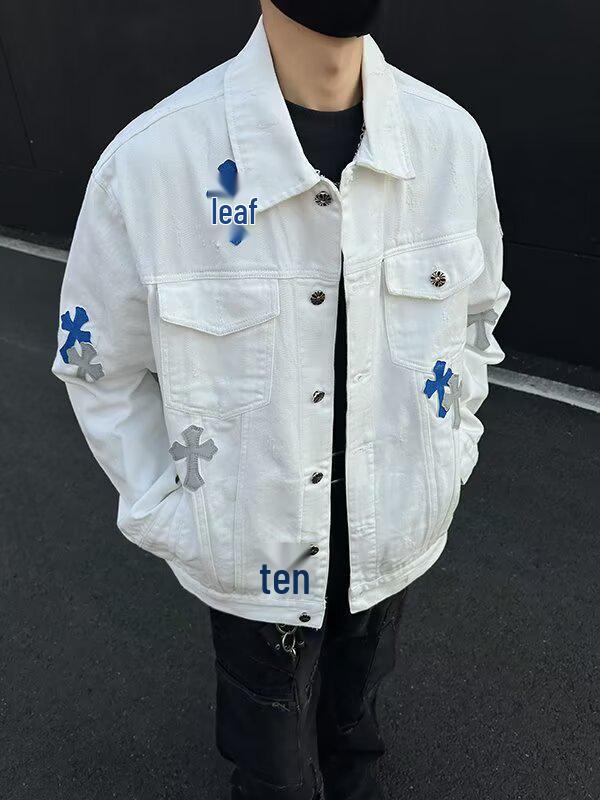 Men's Cool Hip Hop Retro Denim Jacket - Spring/Autumn Trendy Loose Fit