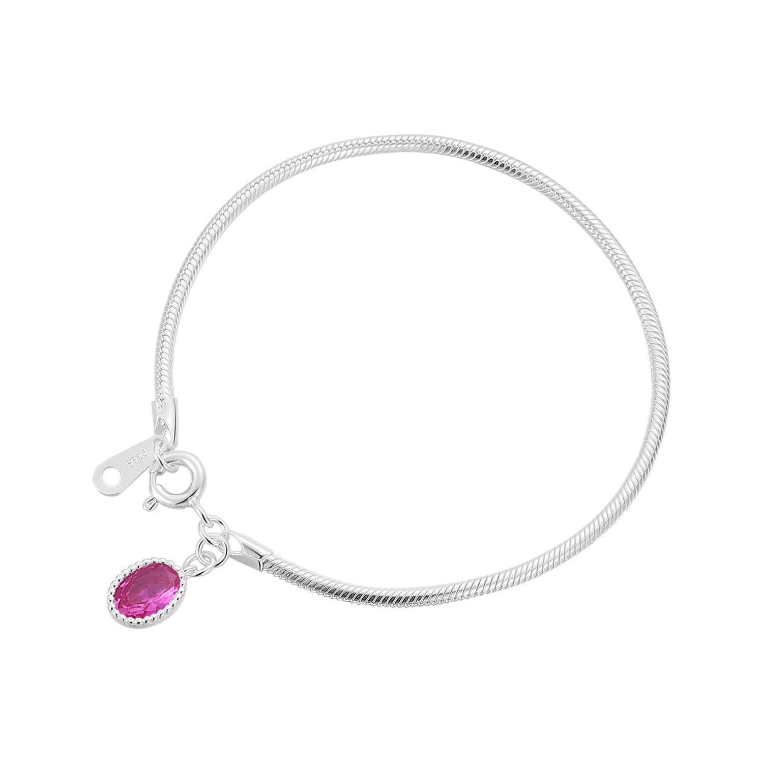 S925 Sterling Silver Rainbow Candy Gemstone Bracelet - Women s Cool Ins Style with Snake Bone Chain S925 Silver