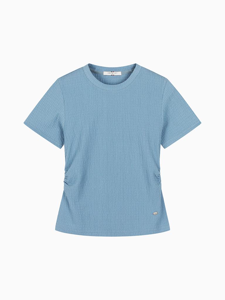 HANGTEN Women'S Side Shirred Crinkle T-Shirt_294(10570-131-407-69)