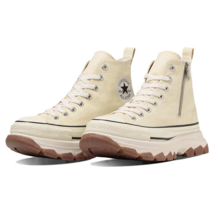 Converse All Star Trekwave Z Hi Versatile Comfortable Simple Durable Breathable High-Top Canvas Shoes Unisex Sneakers Beige 31310811