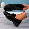 Damskor Casual Loafers 2024 Nya PU Vattentäta Tjocksulade Damskor Elegant Rosett Designer Kontor Shopping Zapatillas Mujer