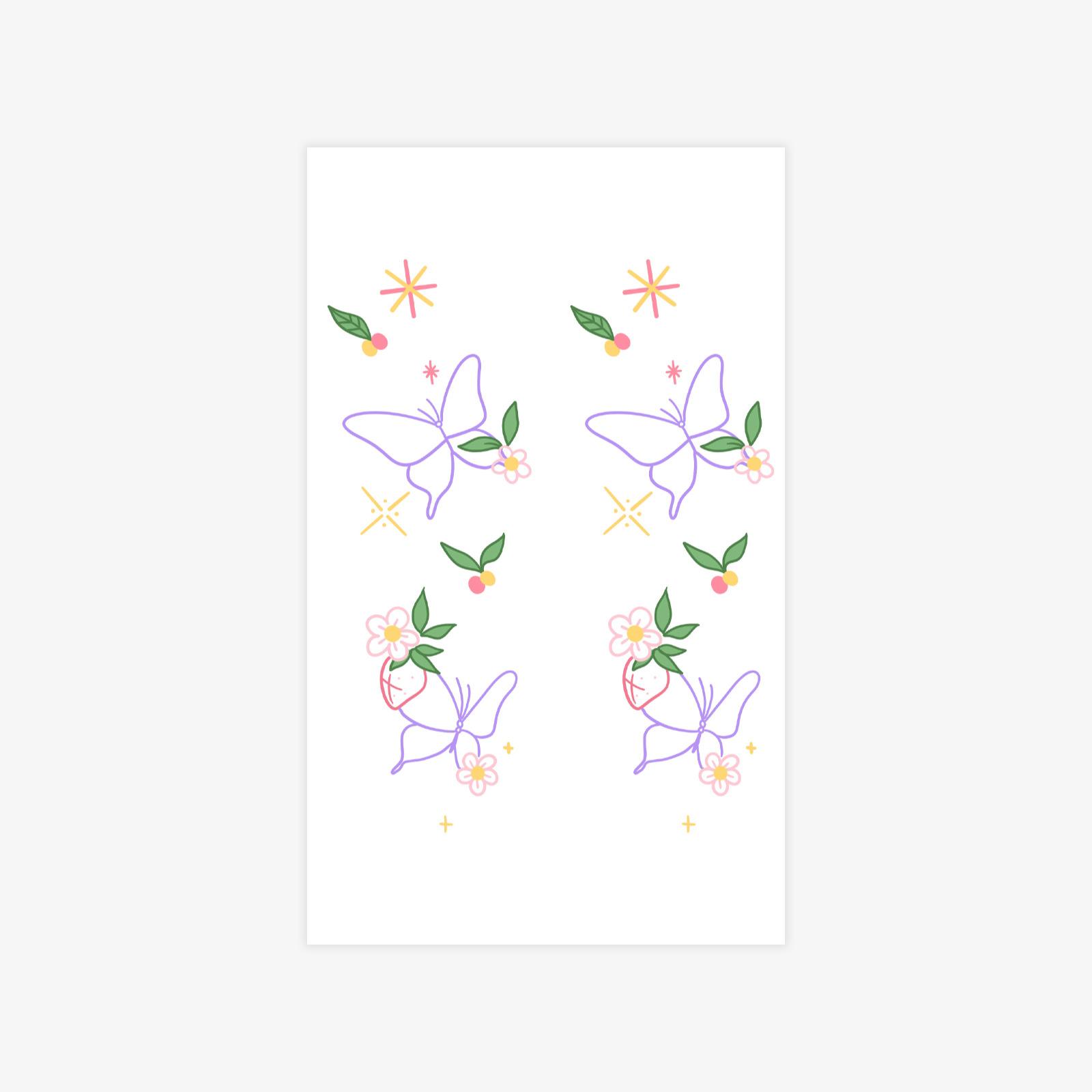 Advanced sense, high value style, simple personality, large plain flower tattoo sticker 9*15
