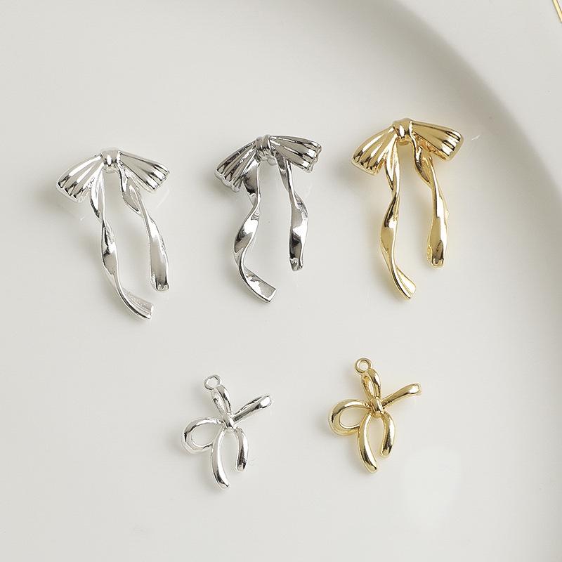 14K Gold-Filled Pearl Bow Pendant Necklace DIY Beading Materials
