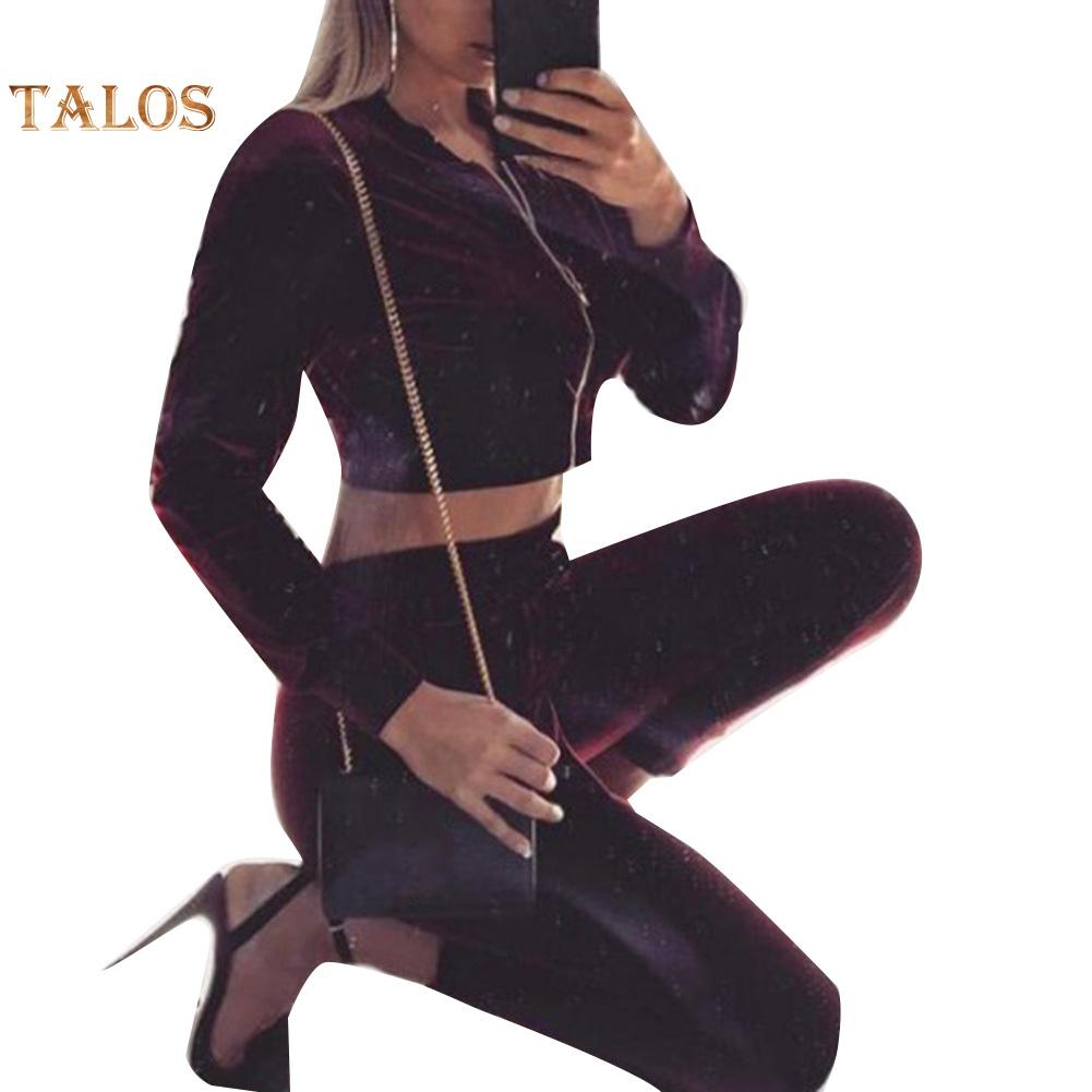 Buy CMW 2Pcs Velvet Sport Tracksuit 