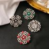 Exaggerated Retro Peach Blossom Rhinestone Brooch - Creative Flower Design Coat Accessory