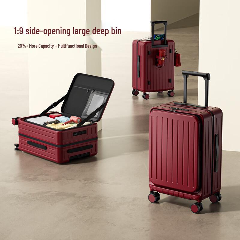 Red ABS Wedding Travel Suitcase