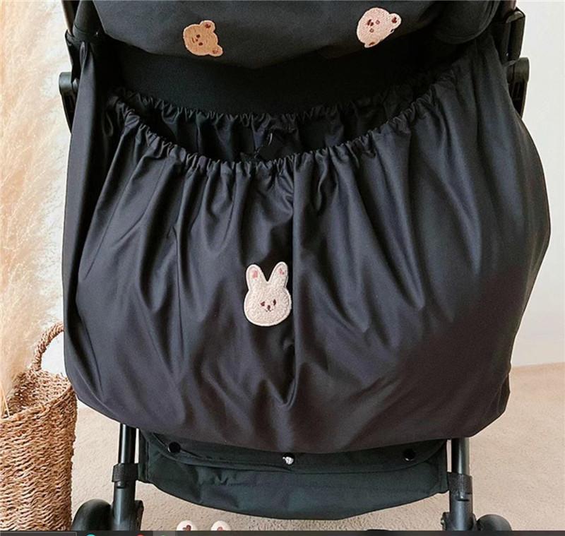 1pc 70x40cm Inspirational Baby Stroller Storage Pouch Outing Bottle and Diaper Storage Bag Children's Car Storage Hanging Bag