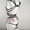 Europäisches & Amerikanisches Mesh Stickerei Dessous Set: Sexy dreiteilige Damenunterwäsche