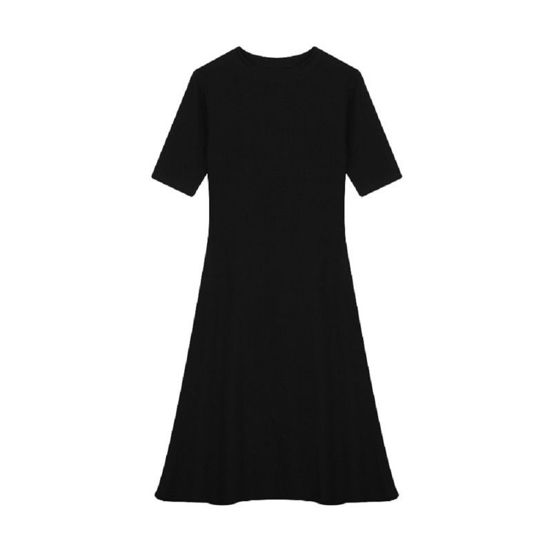 

Элегантное миди-платье с короткими рукавами и облегающим силуэтом Black XL