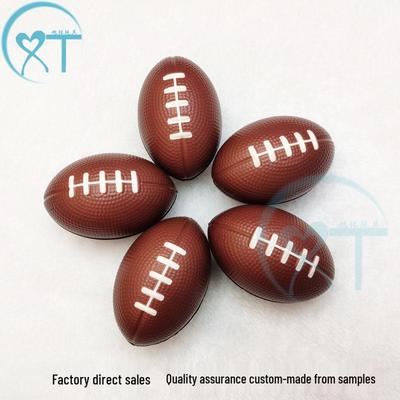 9cm PU Sponge Coffee Rugby Ball - Squishy Stress Relief Toy