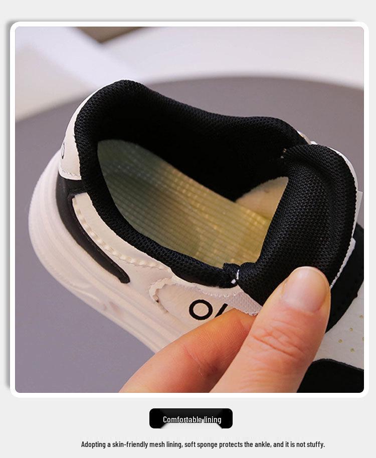 Kids' Lightweight Non-Slip White Sneakers – Comfortable, Thick Sole for Boys & Girls