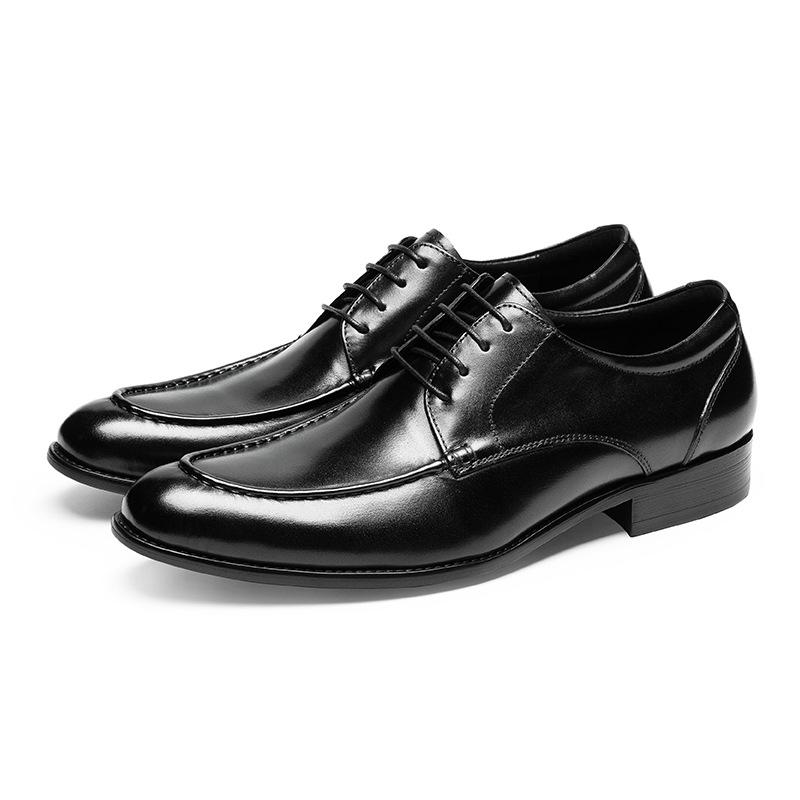 Classic Brand Designer Business Casual Leather Shoes for Men Genuine Leather Lace-up Basic Outdoor Footwear Daily Flat Oxfords