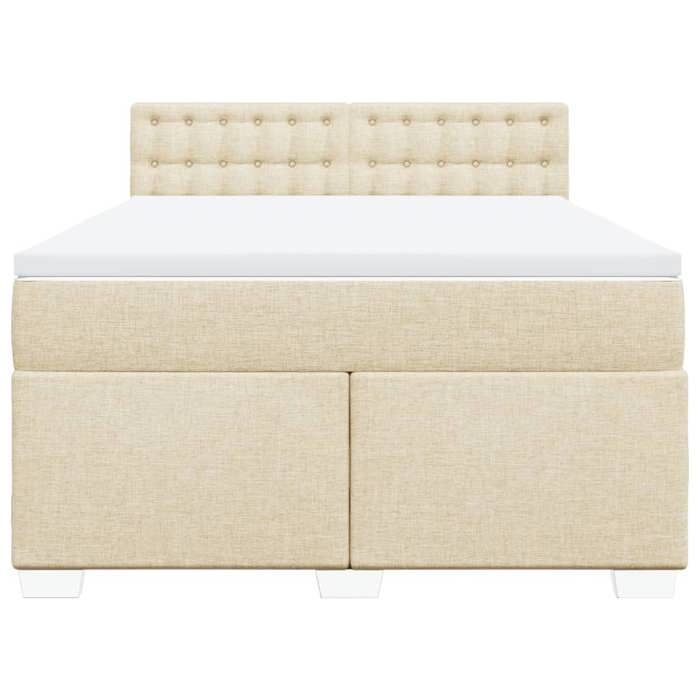 Maison Exclusive - Sommier à lattes de lit avec matelas Crème 140x200 cm Tissu