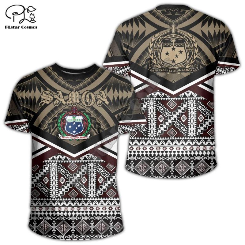 Polynesian 3D Printing Vintage Polynesian Island Samoa Tattoo Tribal Flag Men