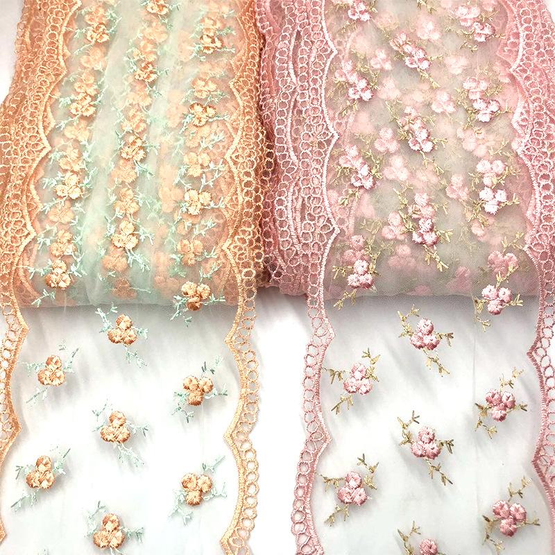 30Yards 15Cm Wide Colorful Embroidered Lace Diy Materials for Lolita Doll Clothes Undergarments Accessories Lace Tulle Fabric