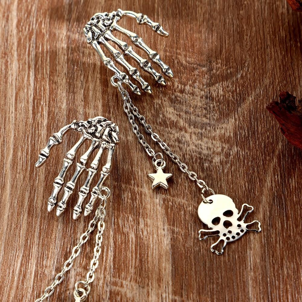 Skull Gothic Punk Ear Jewelry With Alloy Material For Wear Festival