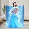 Frozen Cartoon Flannel Blanket  Super Warm Throw Blanket for Living Room Camping Comfortable Bedspread Sofa Bed Cover