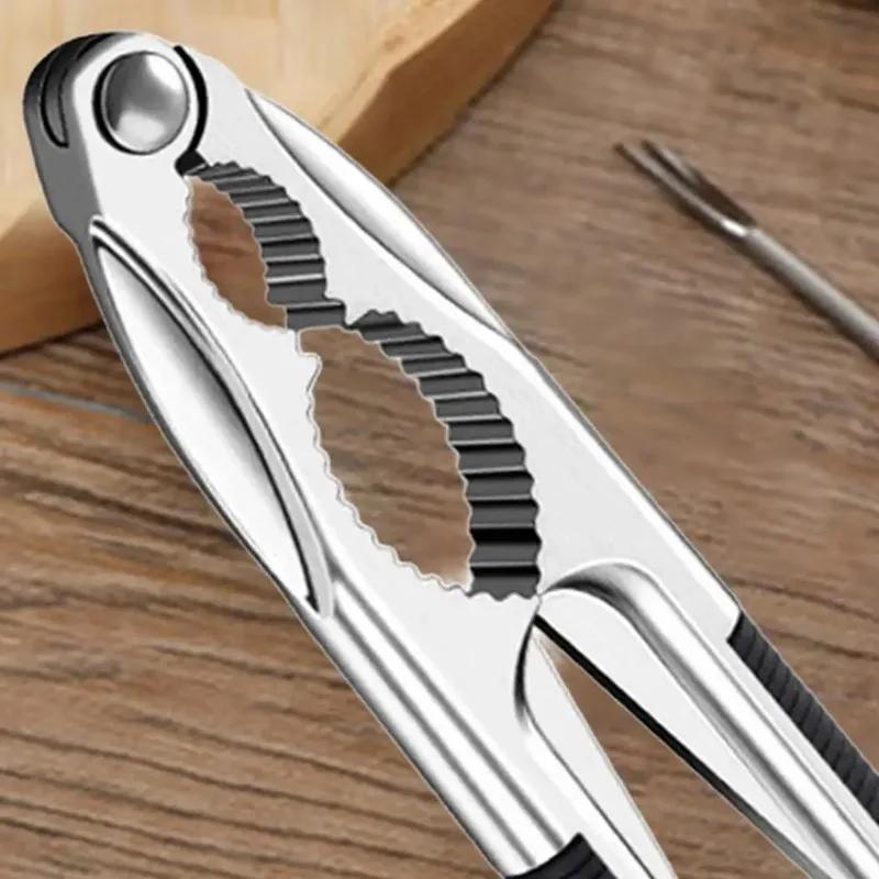 Rostfreies Nussknacker-Set - Tragbarer Nussknacker, Küchenmaschine mit Schäler, Walnuss- & Muschelschäler