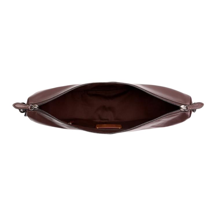 Coach Sac bandoulière en cuir Hall Soft 45 Fermeture éclair sur le dessus Grand sac pour femme Marron érable CAH86-MPL