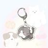 Running Animal Cat Dogs Pets Acrylic Funny Toy Animal Key Ring for Women Men DIY Car Handbag Phone Case Pendant Accessories Gift