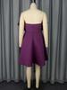 Purple Strapless Mini Dress for Women Sleeveless Sexy Backless A Line High Waist Pleated Weddings Guest Banquets Dresses