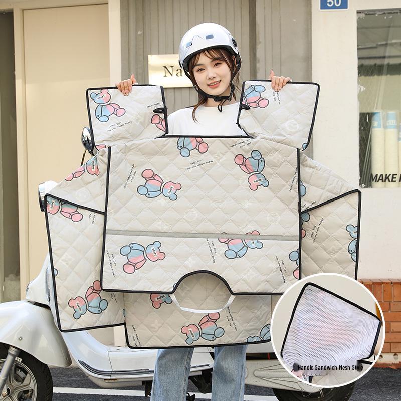 Windschutzscheibe für Elektrofahrrad: Sommer-Sonnenschutz, Sonnenschutzmittel, Winddicht, Doppelseitige wasserdichte Steppdecke für Frühling & Herbst.