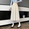 Luxury Long Pleated Skirts for Women Spring New Elegant Office Ladies Chic Elastic Band Fashion A Line Midi Skirt