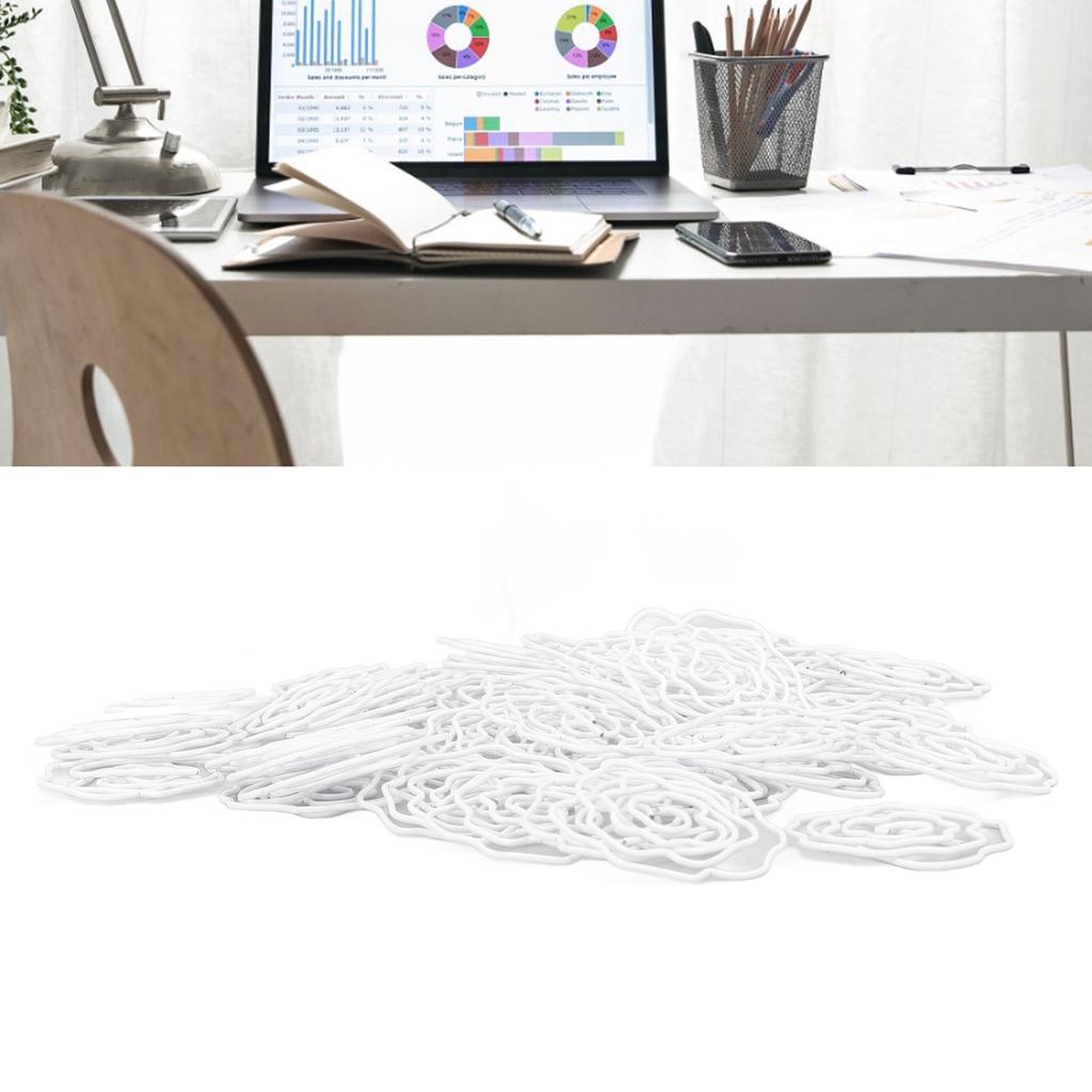 50pcs Paper Clips Cute   Shaped Decorative Metal Paperclips with Storage Box for School